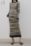 SWAYING/KNIT Crochet Striped Long Skirt SW22AW2L19 Green